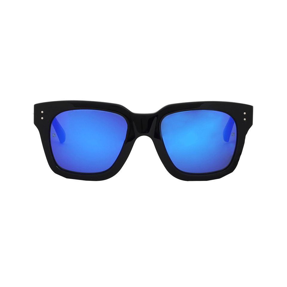 LINDA FARROW-Square Rim Sunglasses-BLACK