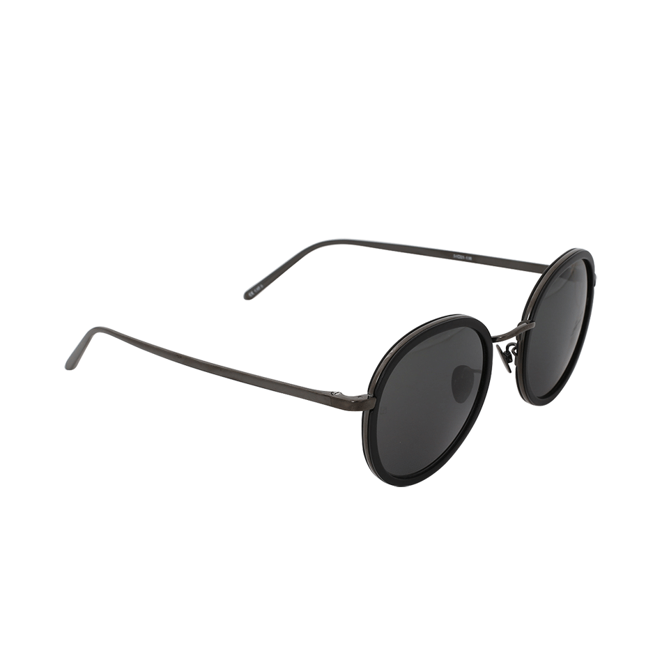LINDA FARROW-Round Sunglasses-BLCK/GREY
