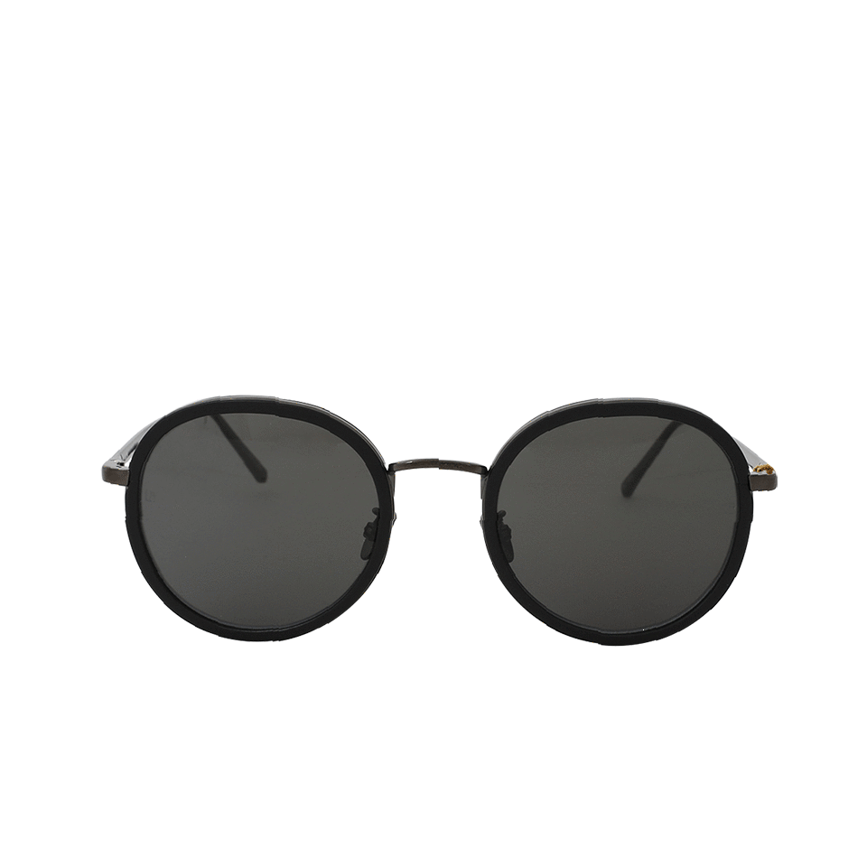 LINDA FARROW-Round Sunglasses-BLCK/GREY