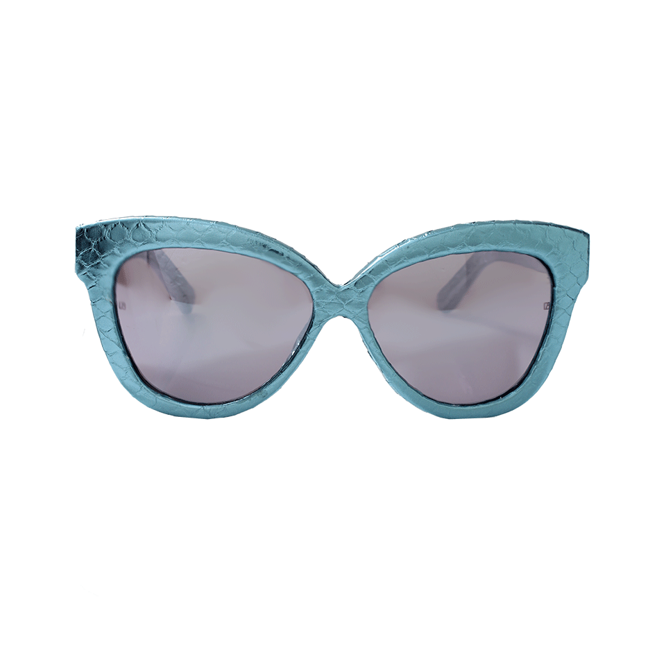 LINDA FARROW-Chunky Cat Eye Sunglasses-BLE/LAV
