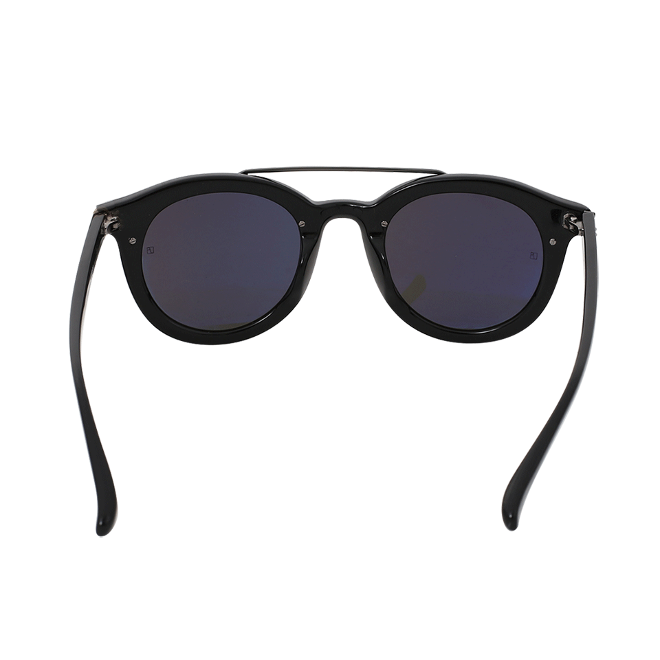 LINDA FARROW-Oval Browbar Sunglasses-BLK/GREY