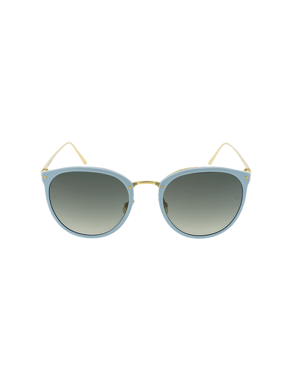 LINDA FARROW-Blue Framed Sunglasses-BLUE