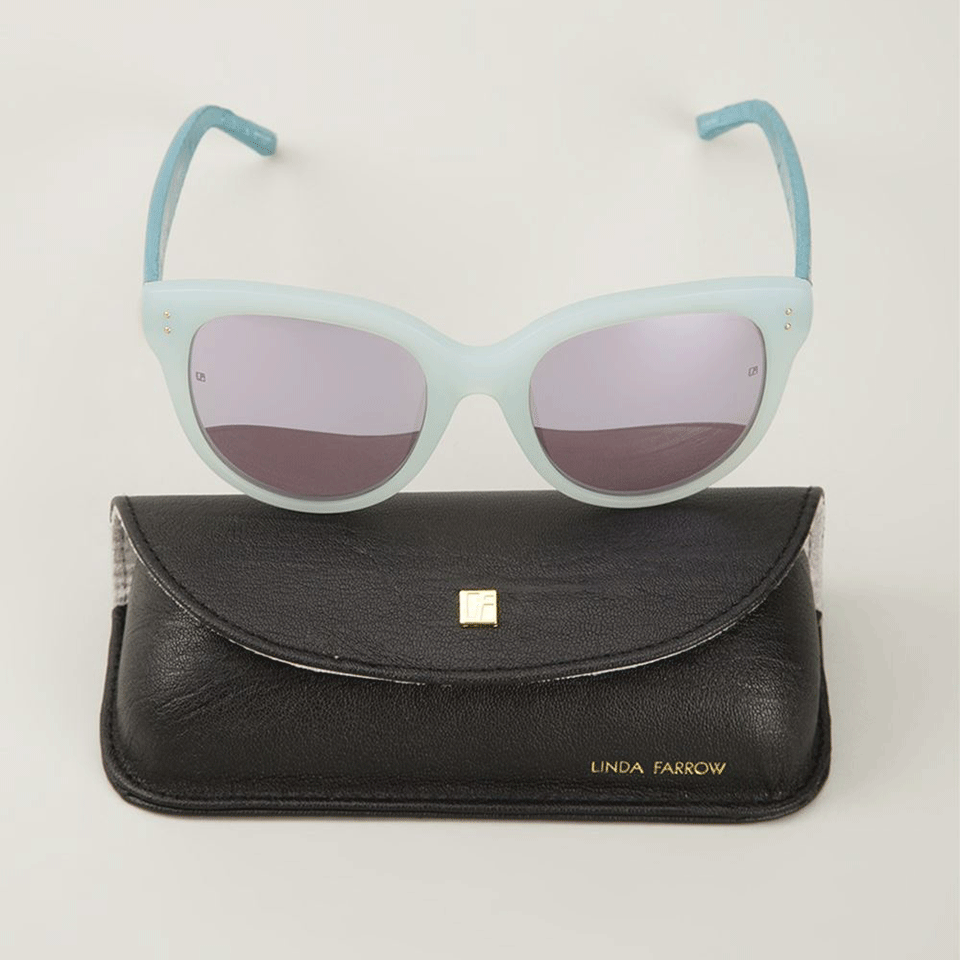 LINDA FARROW-Oversized Sunglasses-BLUE