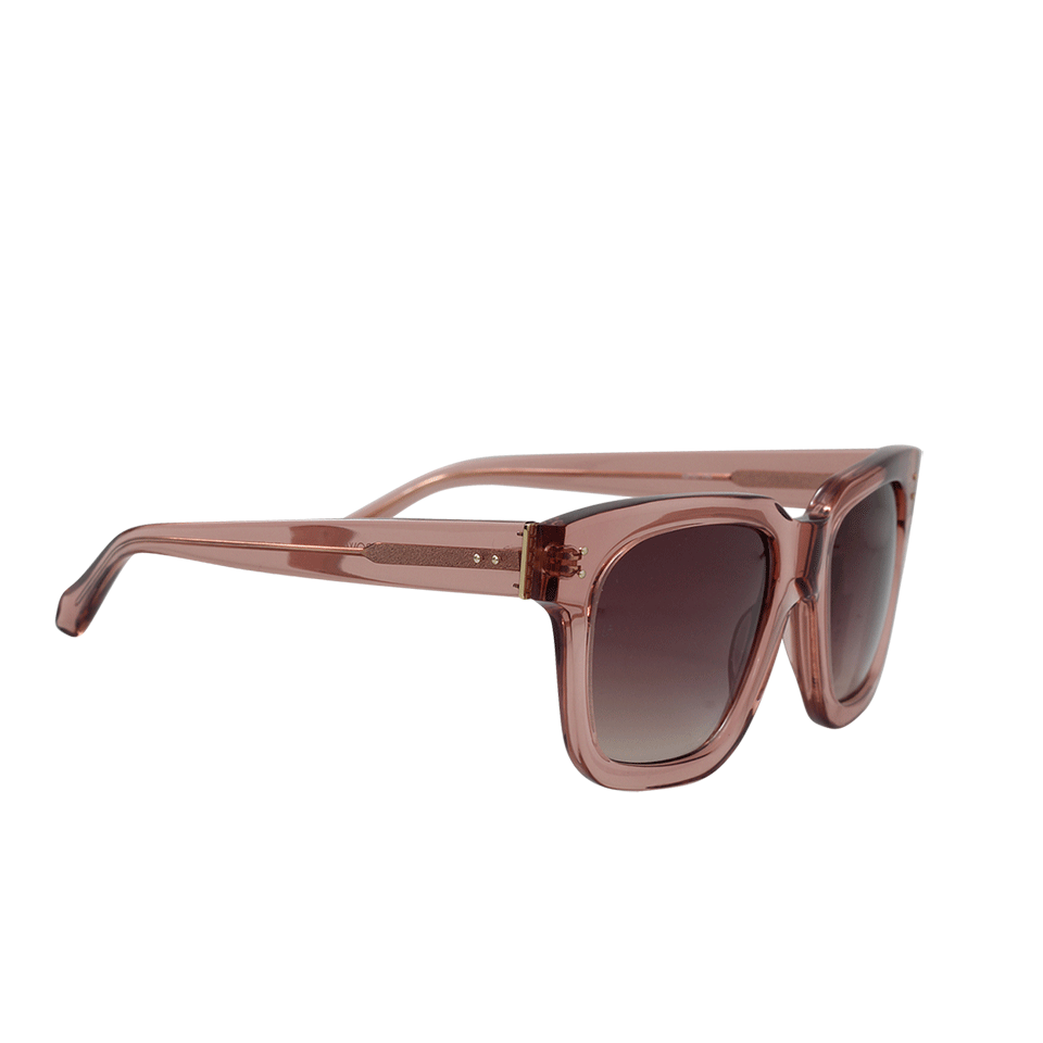 LINDA FARROW-Chunky D-Frame Sunglasses-BRN/GLD