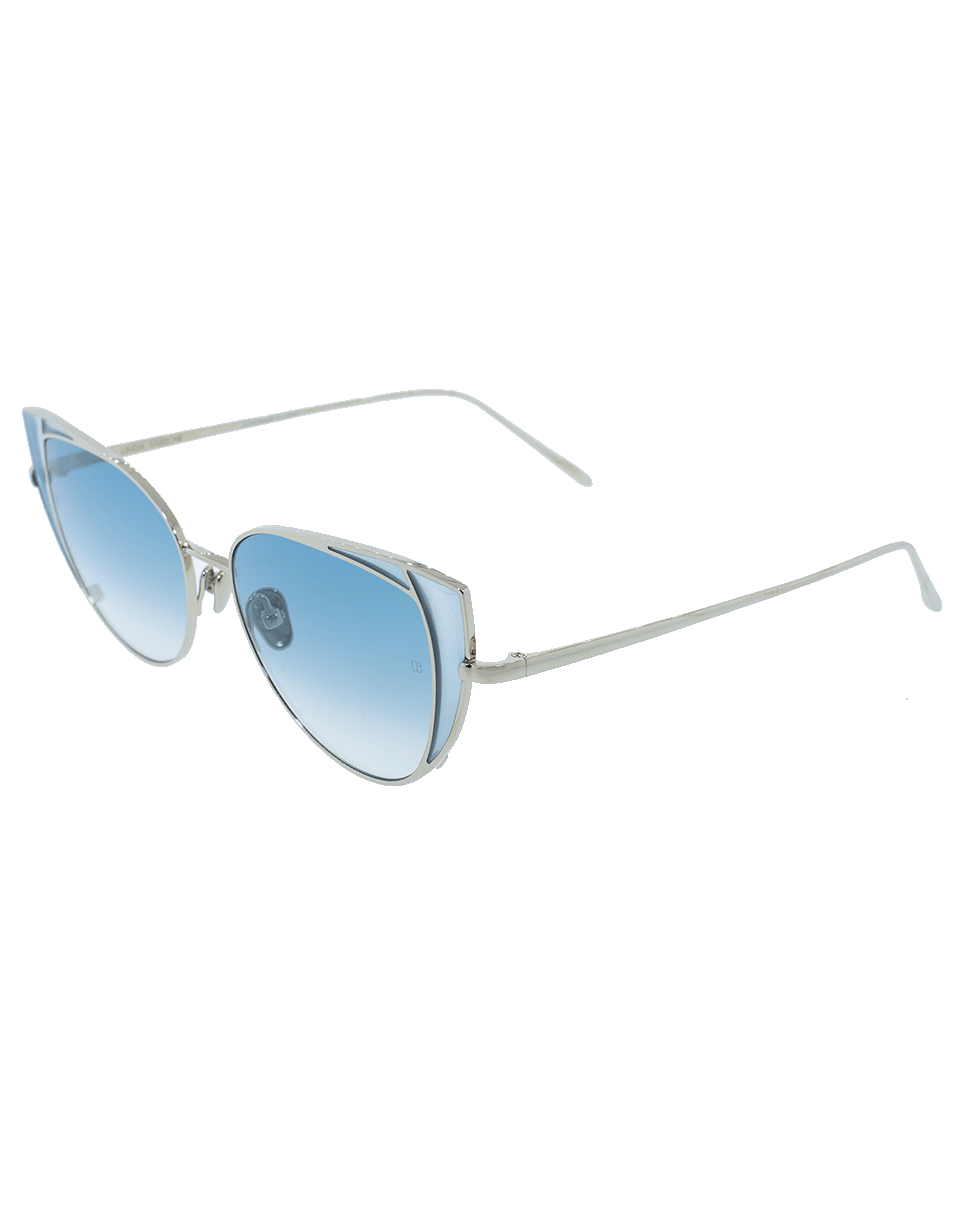 LINDA FARROW-Des Voeux Sunglasses-GOLD/BLUE
