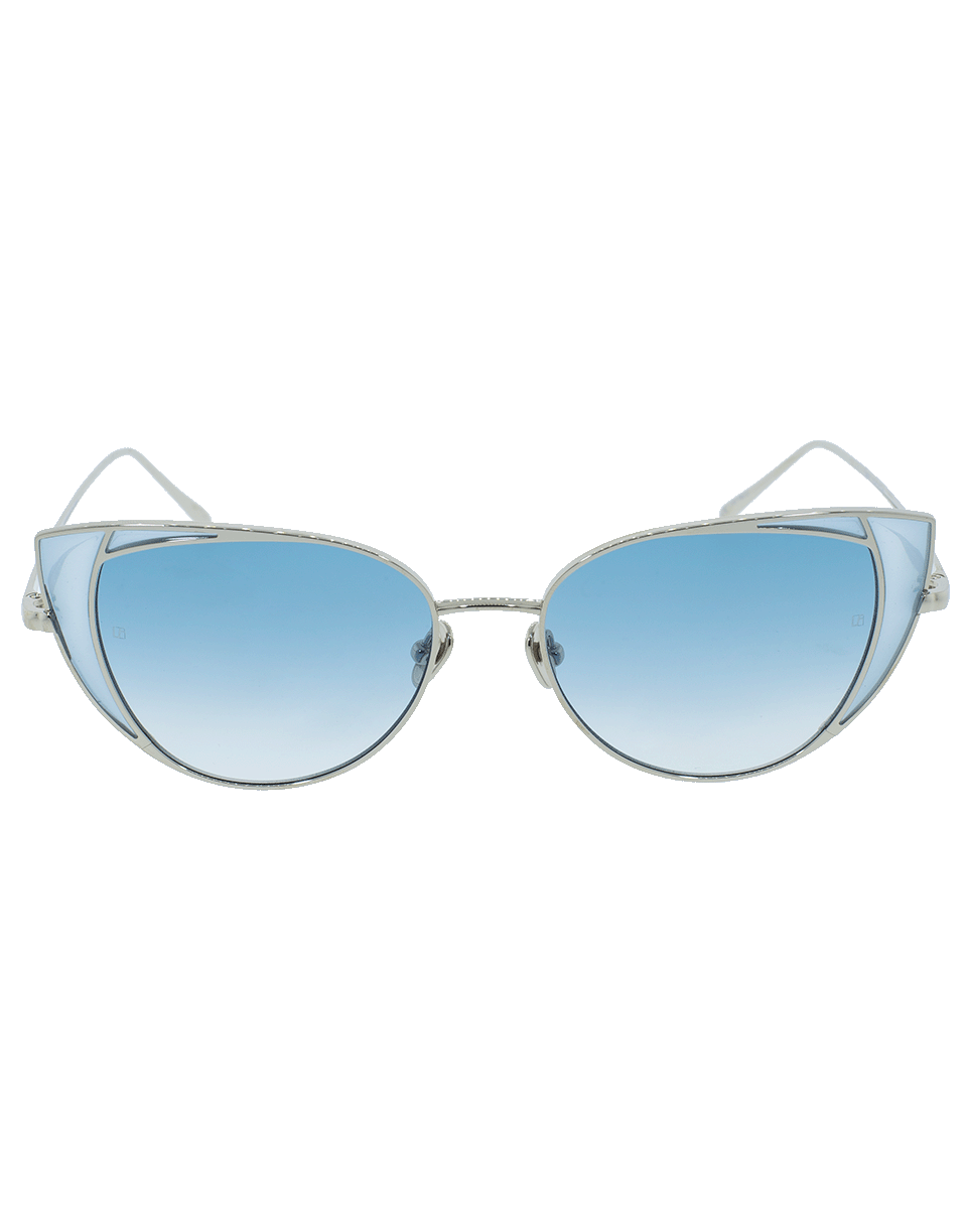 LINDA FARROW-Des Voeux Sunglasses-GOLD/BLUE