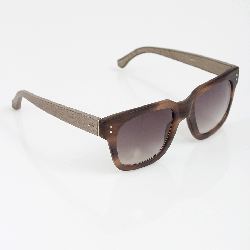 LINDA FARROW-Square Horn Sunglasses-HORN