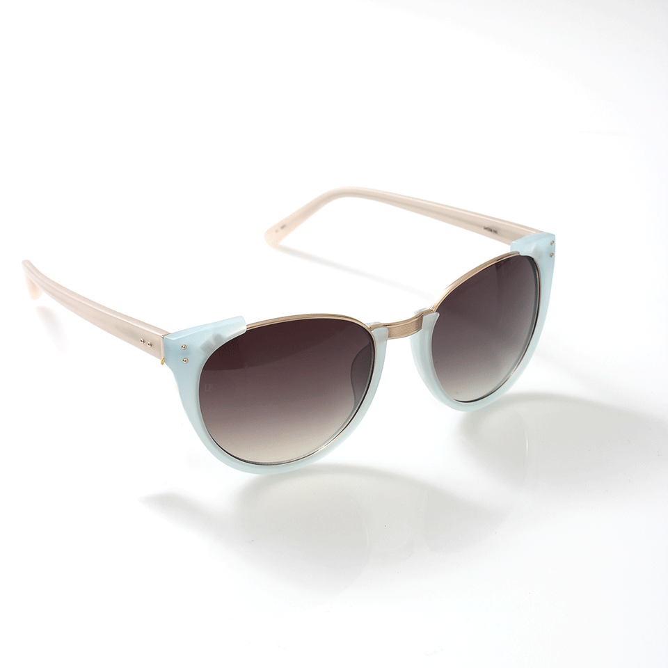 LINDA FARROW-Browline Sunglasses-MILK PNK