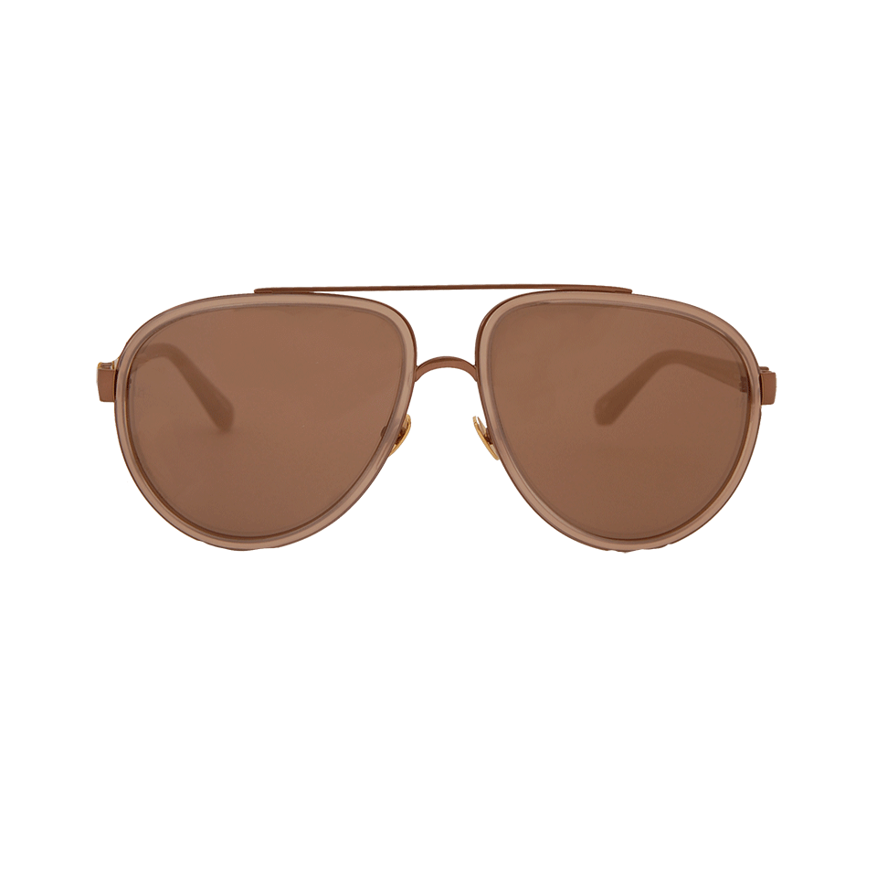 LINDA FARROW-Bronze Acetate Sunglasses-MINK