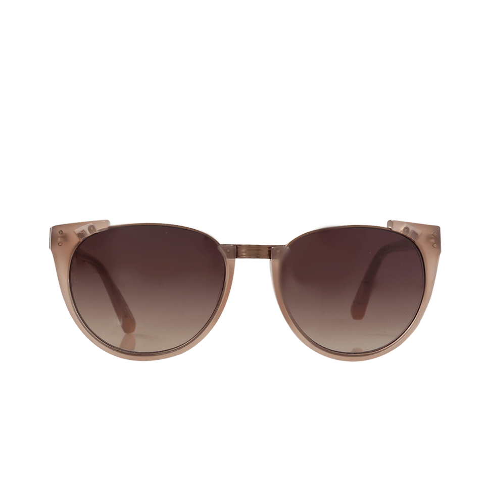 LINDA FARROW-Browline Sunglasses-MINK