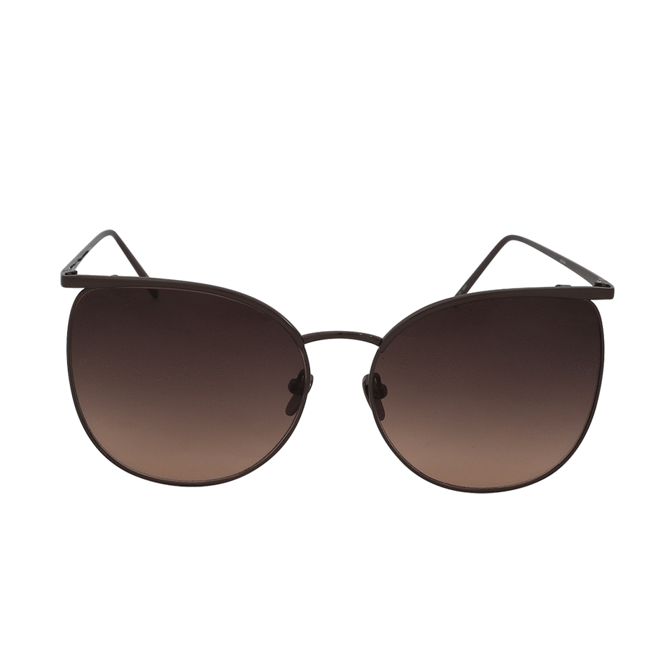 LINDA FARROW-Aviator Sunglasses-NICKEL