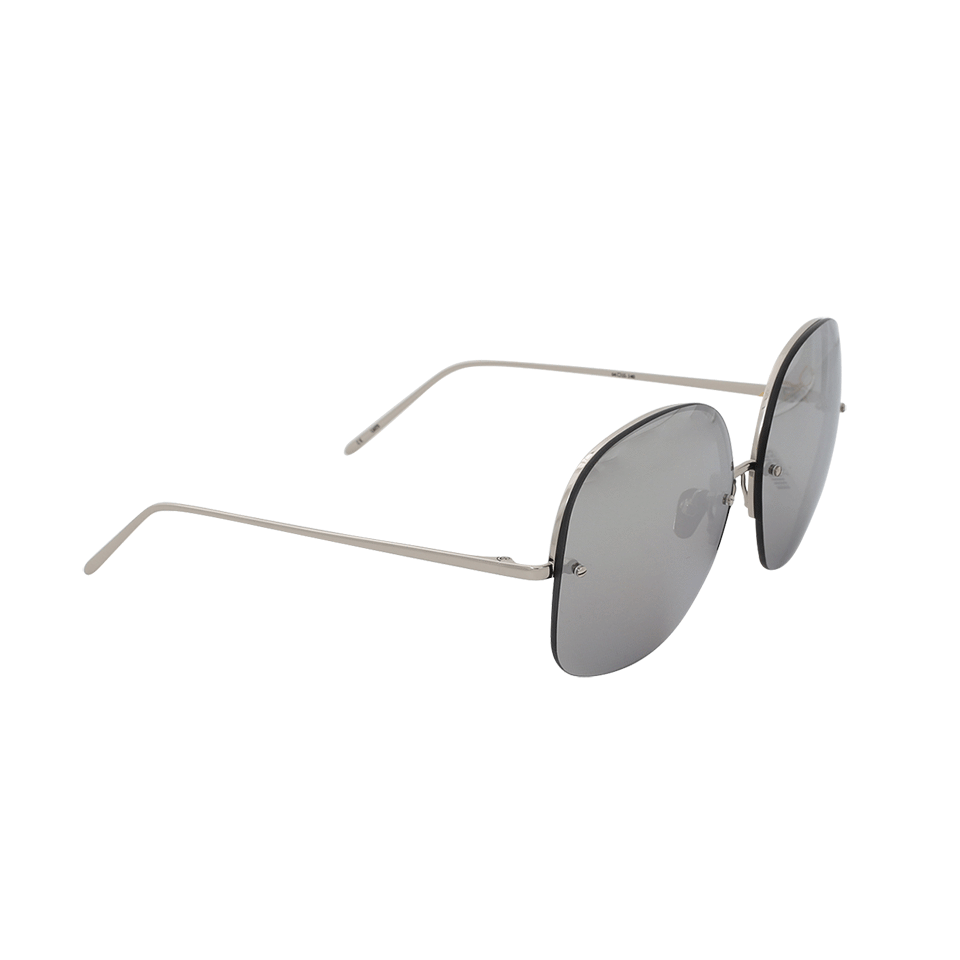 LINDA FARROW-Oversized Rounded Sunglasses-PLATINUM