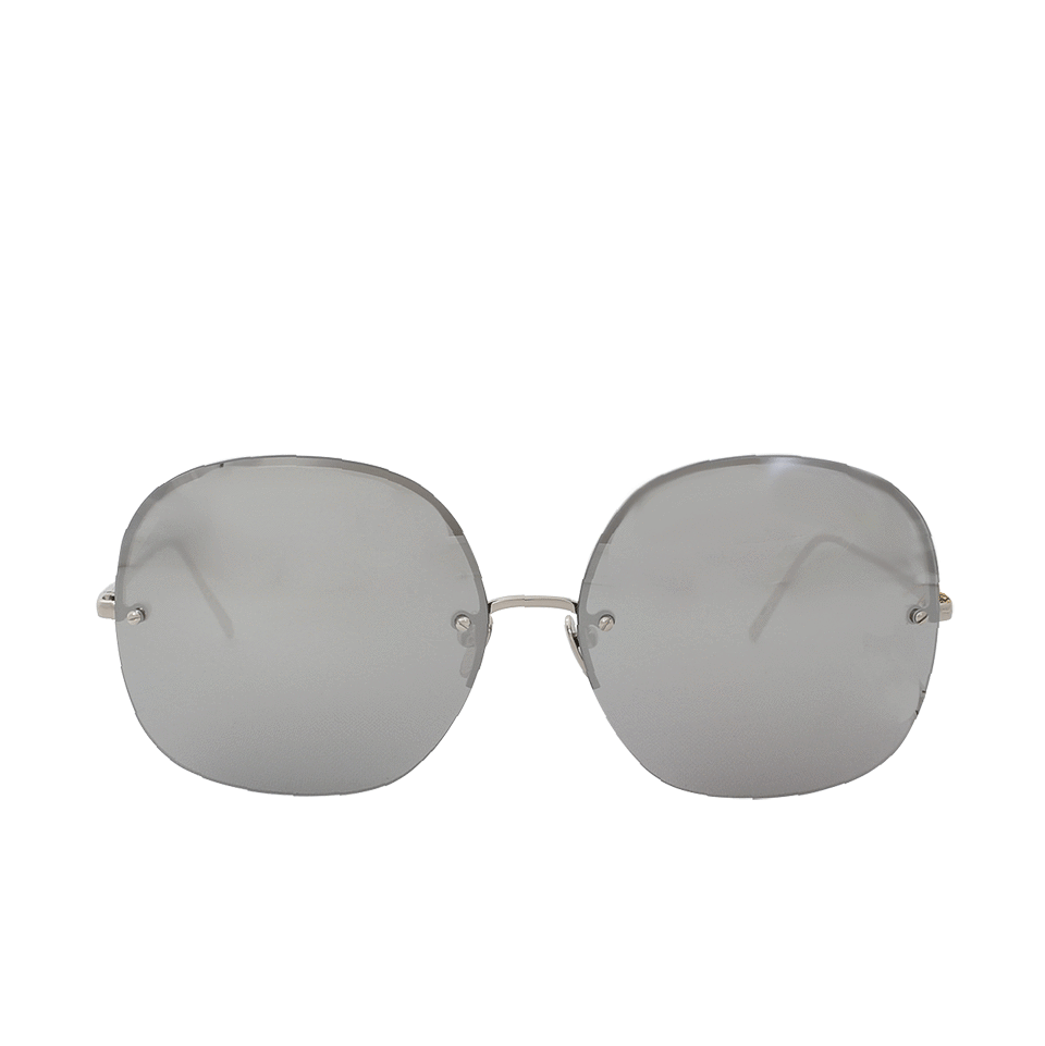 LINDA FARROW-Oversized Rounded Sunglasses-PLATINUM