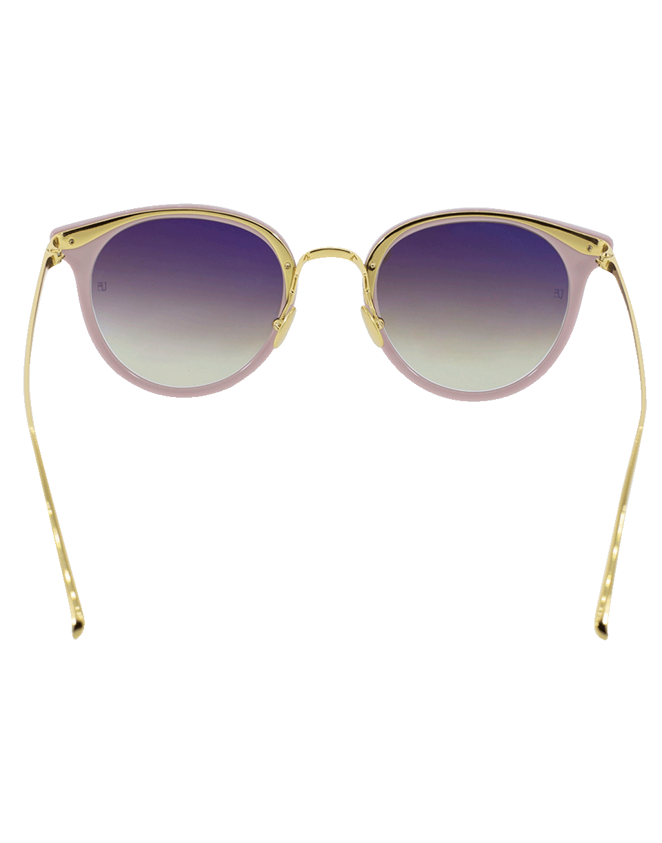 LINDA FARROW-Oval Sunglasses-PNK/GLD