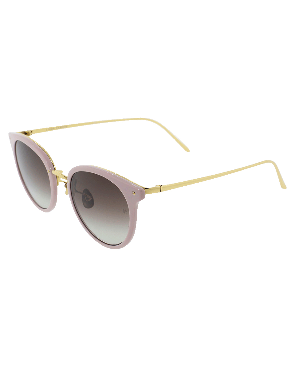 LINDA FARROW-Oval Sunglasses-PNK/GLD
