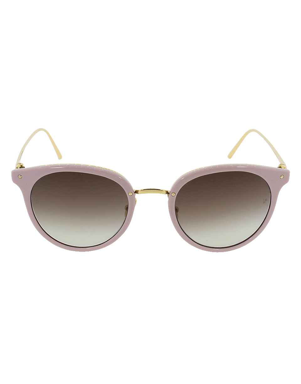 LINDA FARROW-Oval Sunglasses-PNK/GLD