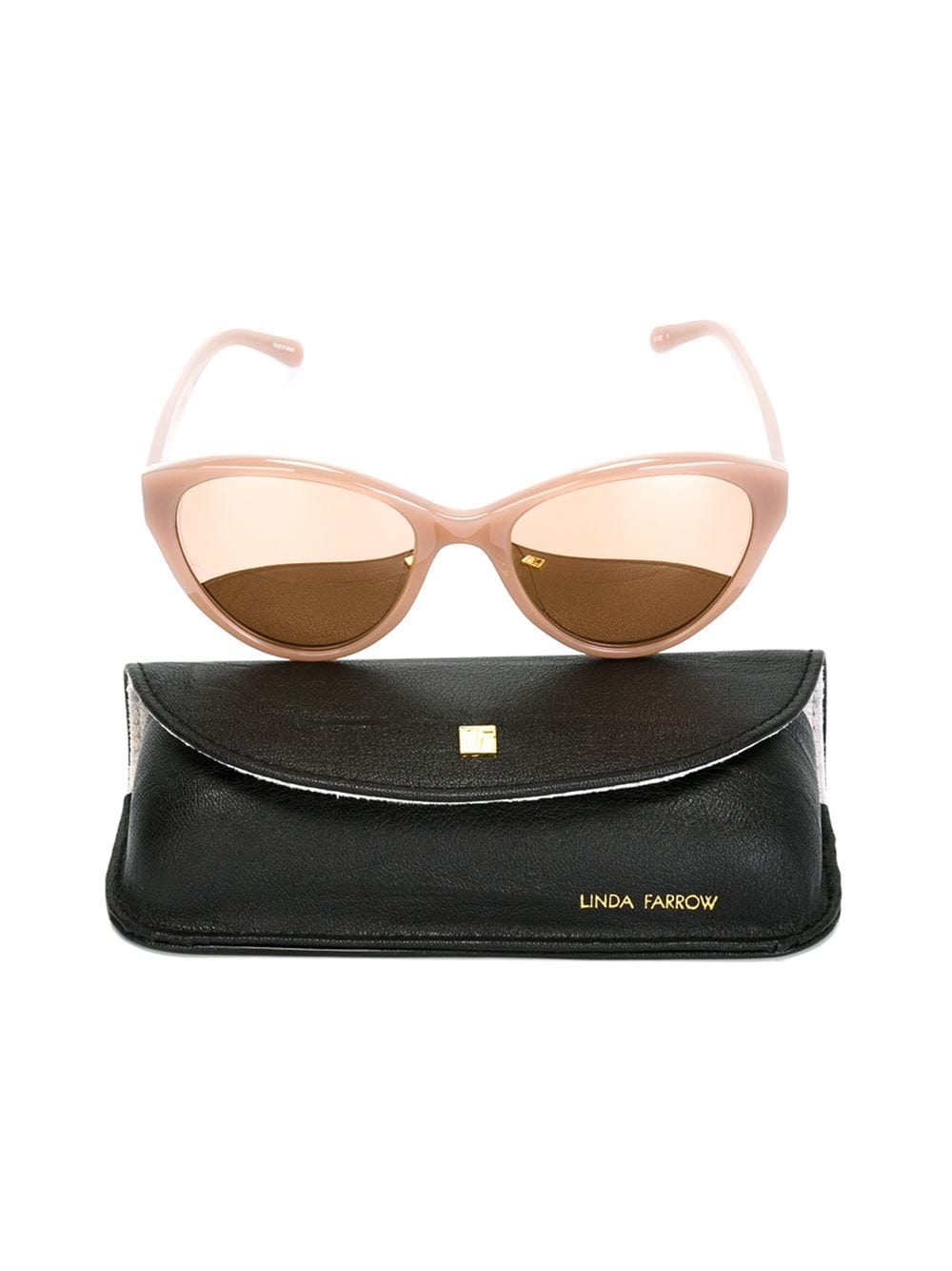 LINDA FARROW-Dusty Cateye Sunglasses-ROSE