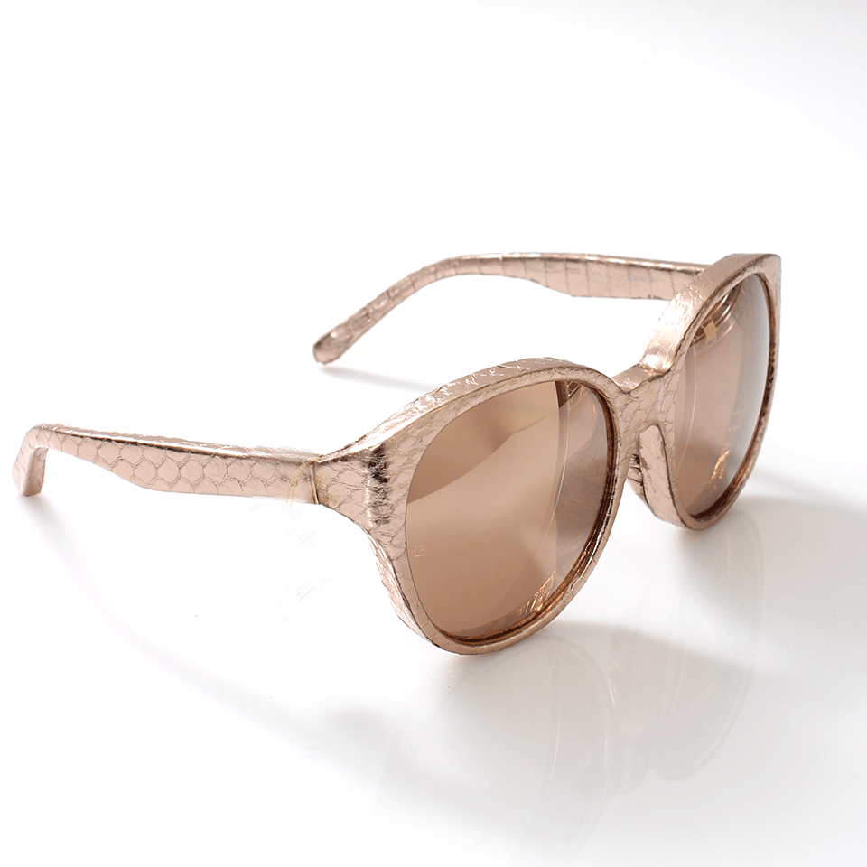 LINDA FARROW-Oversize Chunky Cat Eye Sunglasses-ROSE GLD