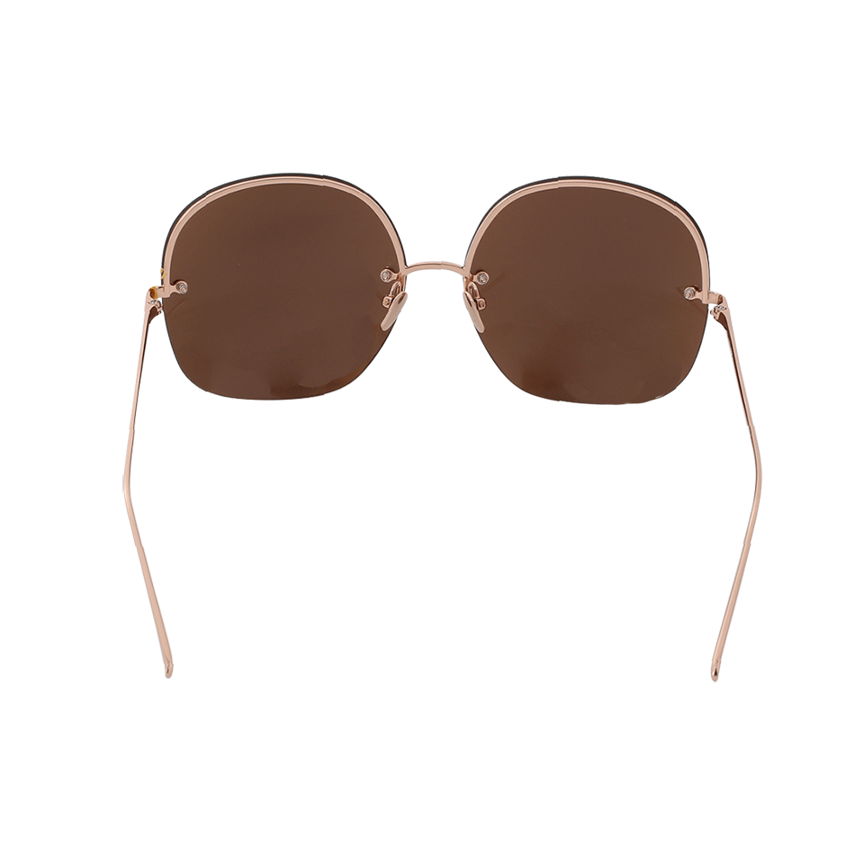 LINDA FARROW-Oversized Rounded Sunglasses-ROSE GLD