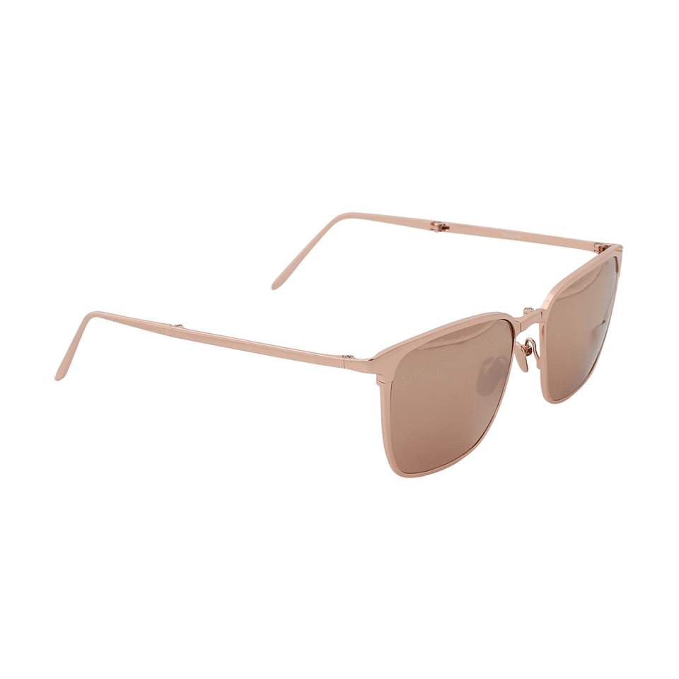 LINDA FARROW-Square Gold Sunglasses-ROSE GLD
