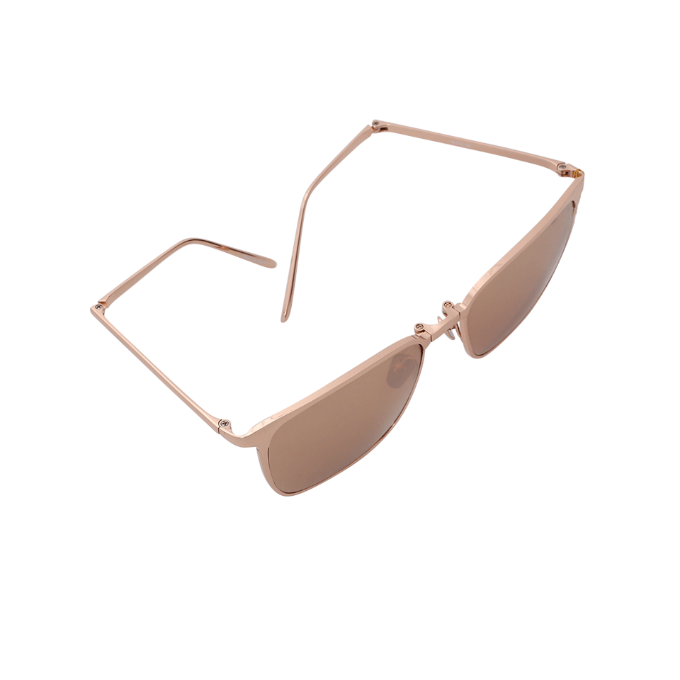 LINDA FARROW-Square Gold Sunglasses-ROSE GLD