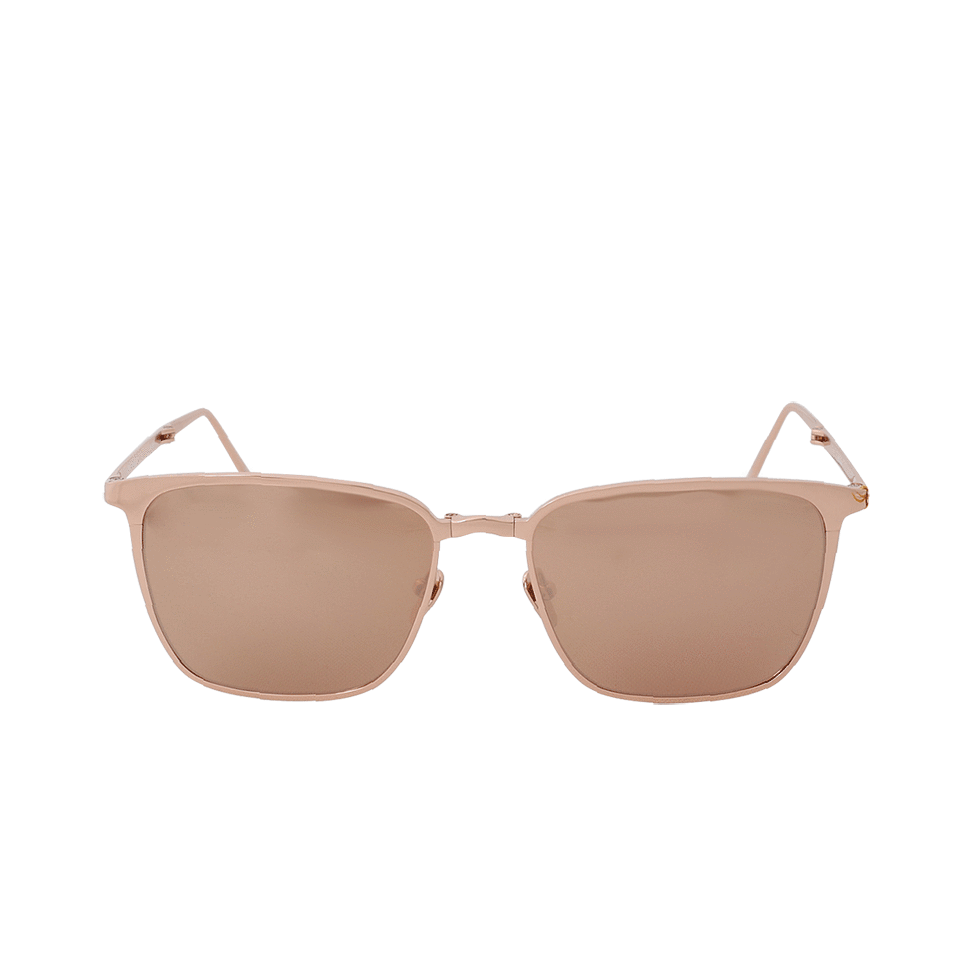 LINDA FARROW-Square Gold Sunglasses-ROSE GLD