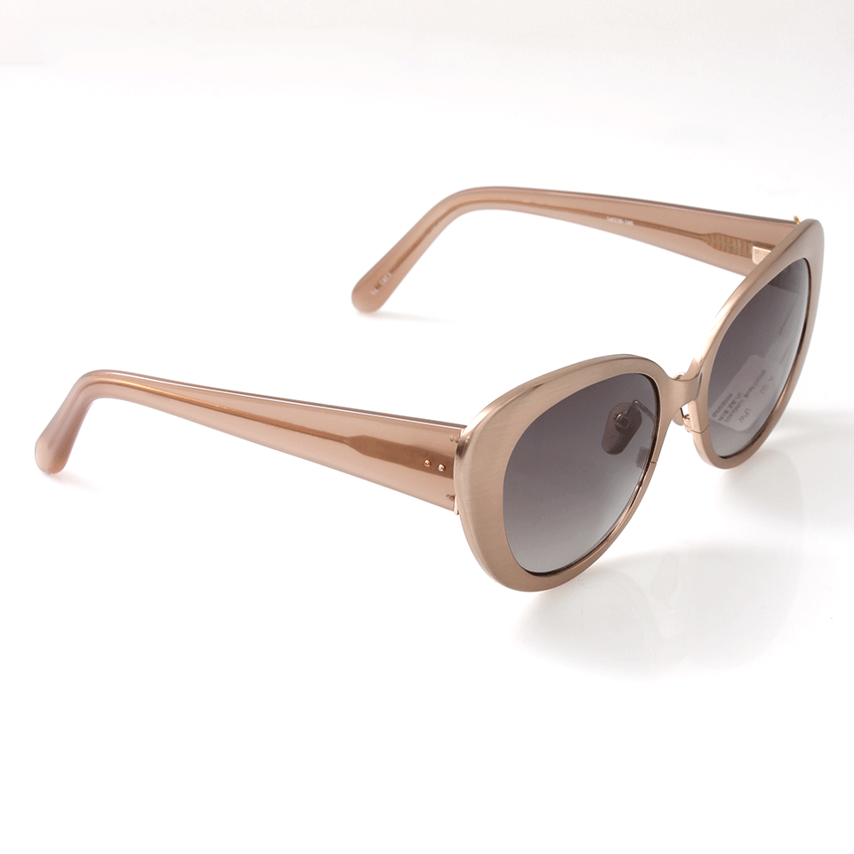 LINDA FARROW-Brush Frame Sunglasses-ROSE GOLD