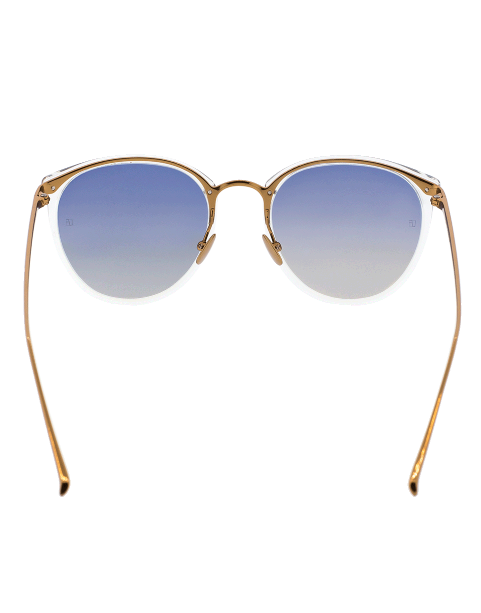 LINDA FARROW-Oval Sunglasses-ROSE GOLD