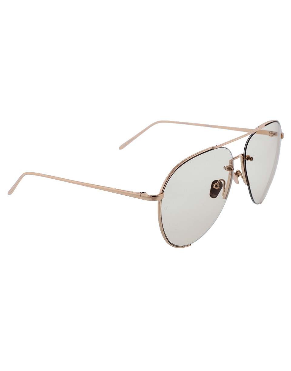 LINDA FARROW-Peach Metal Sunglasses-ROSE GOLD