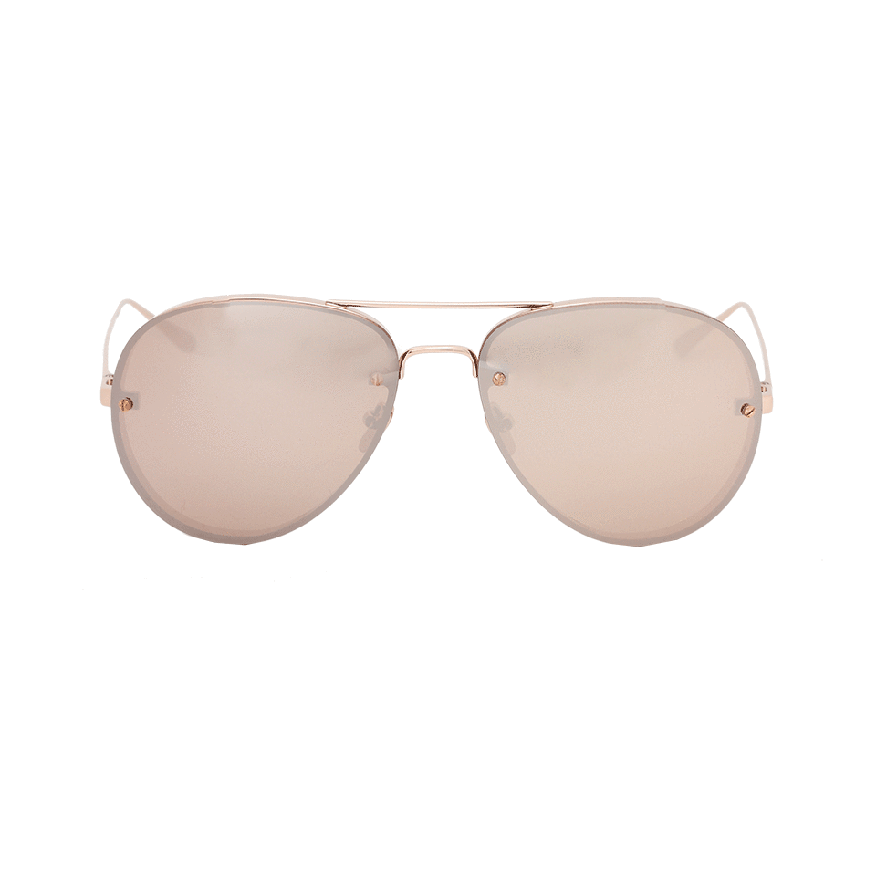 LINDA FARROW-Rose Gold Aviator Sunglasses-ROSE GOLD