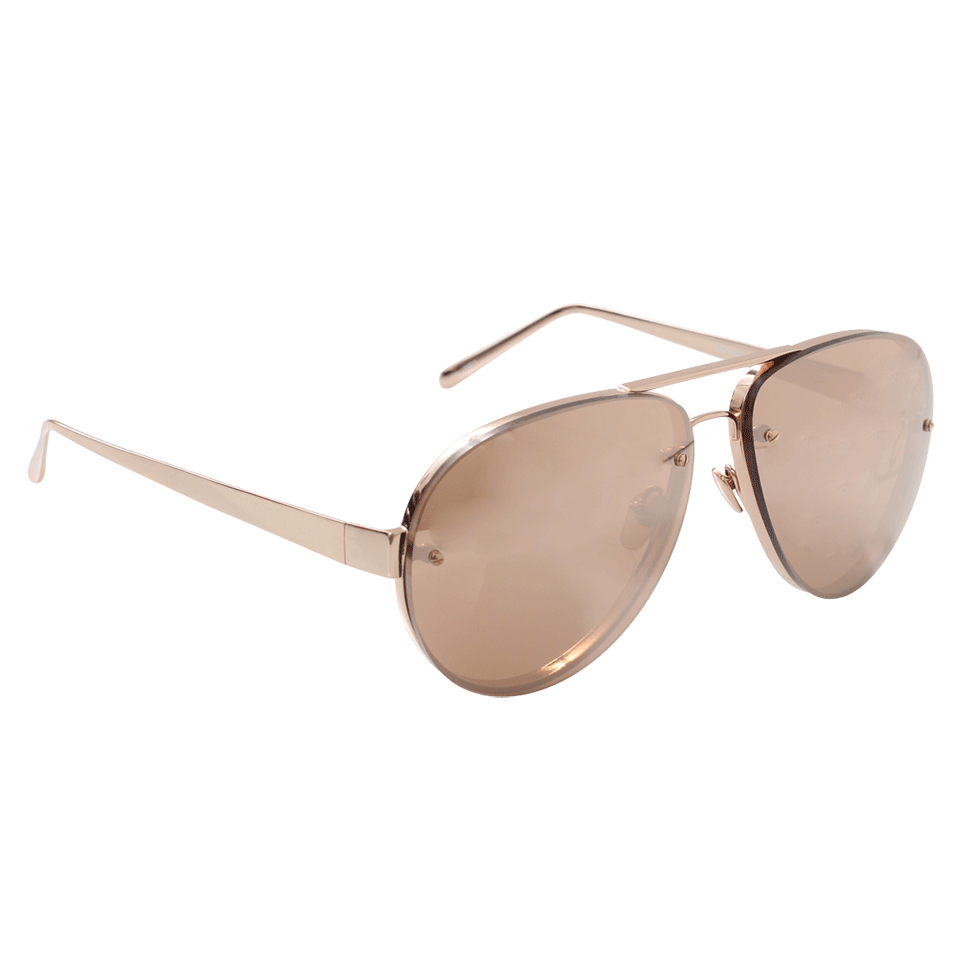 LINDA FARROW-Aviator Sunglasses-ROSE/GLD