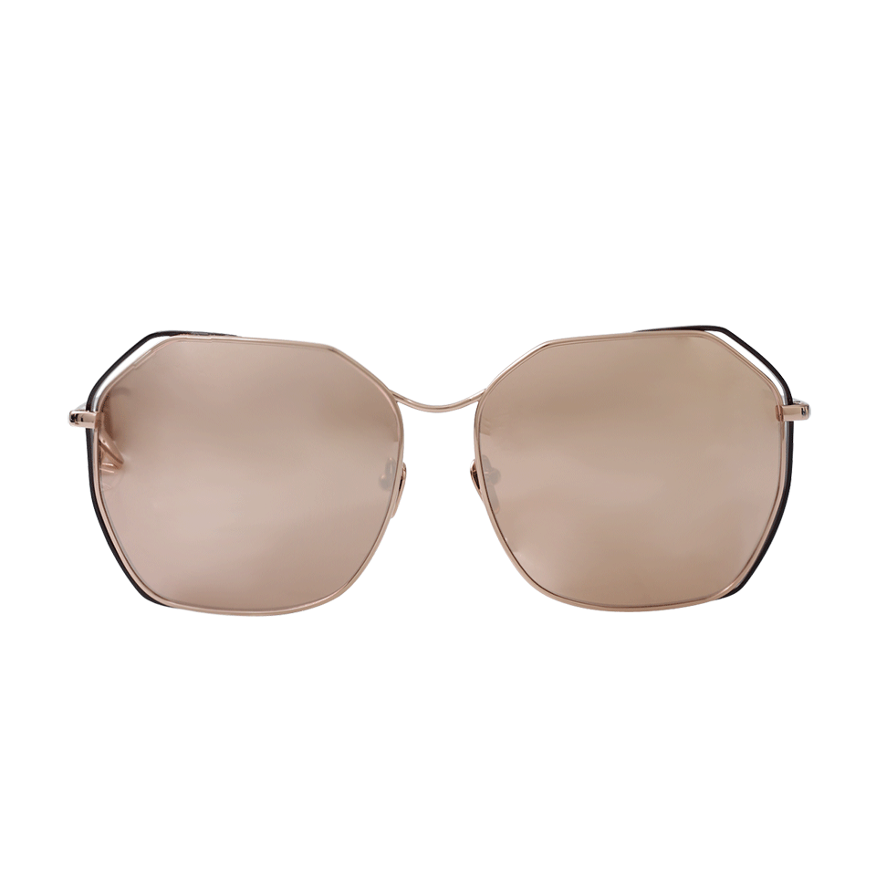 LINDA FARROW-Oversized Sunglasses-ROSE/GLD