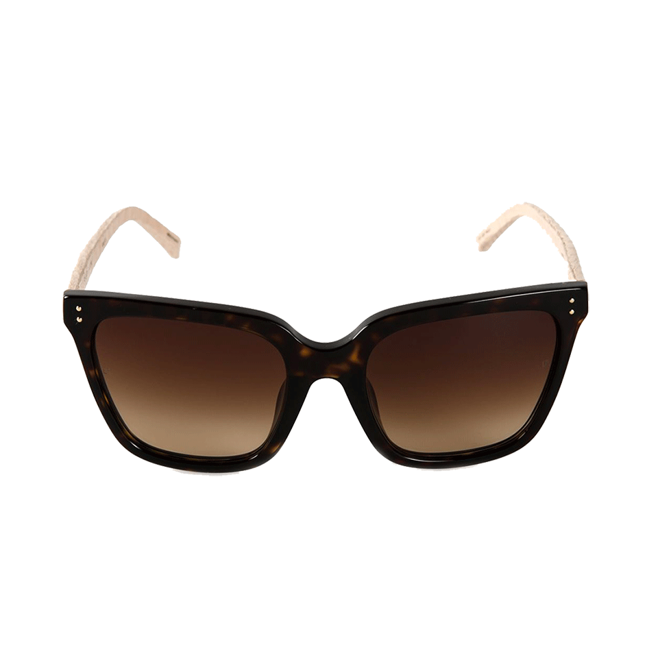 LINDA FARROW-Round Cat Eye Sunglasses-SHLL/ASH