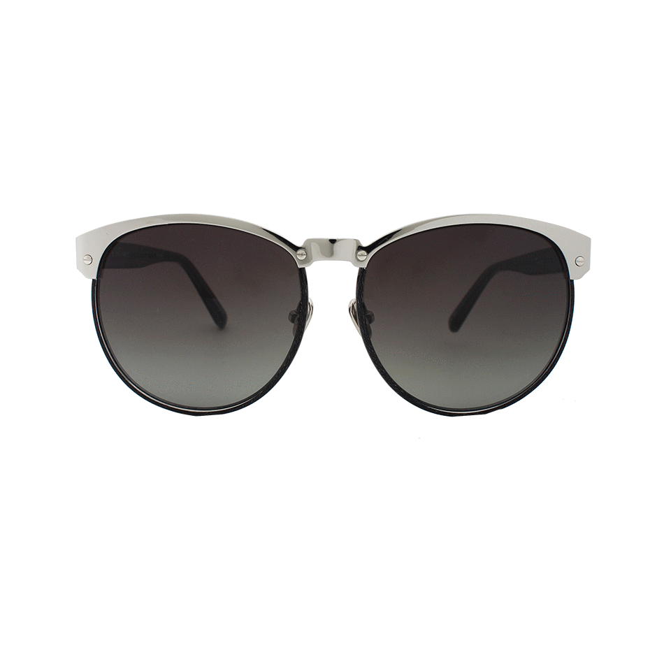 LINDA FARROW-Luxe Browline Sunglasses-SILVER