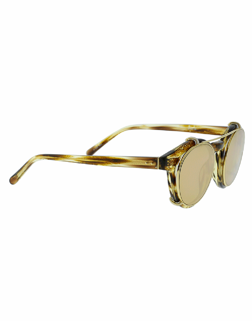 LINDA FARROW-Brow Bar Rounded Sunglasses-TIGEREYE