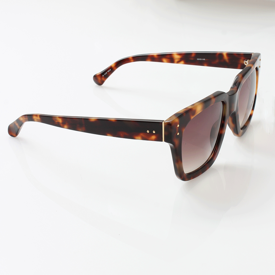 LINDA FARROW-Square Rimmed Sunglasses-TORTOISE