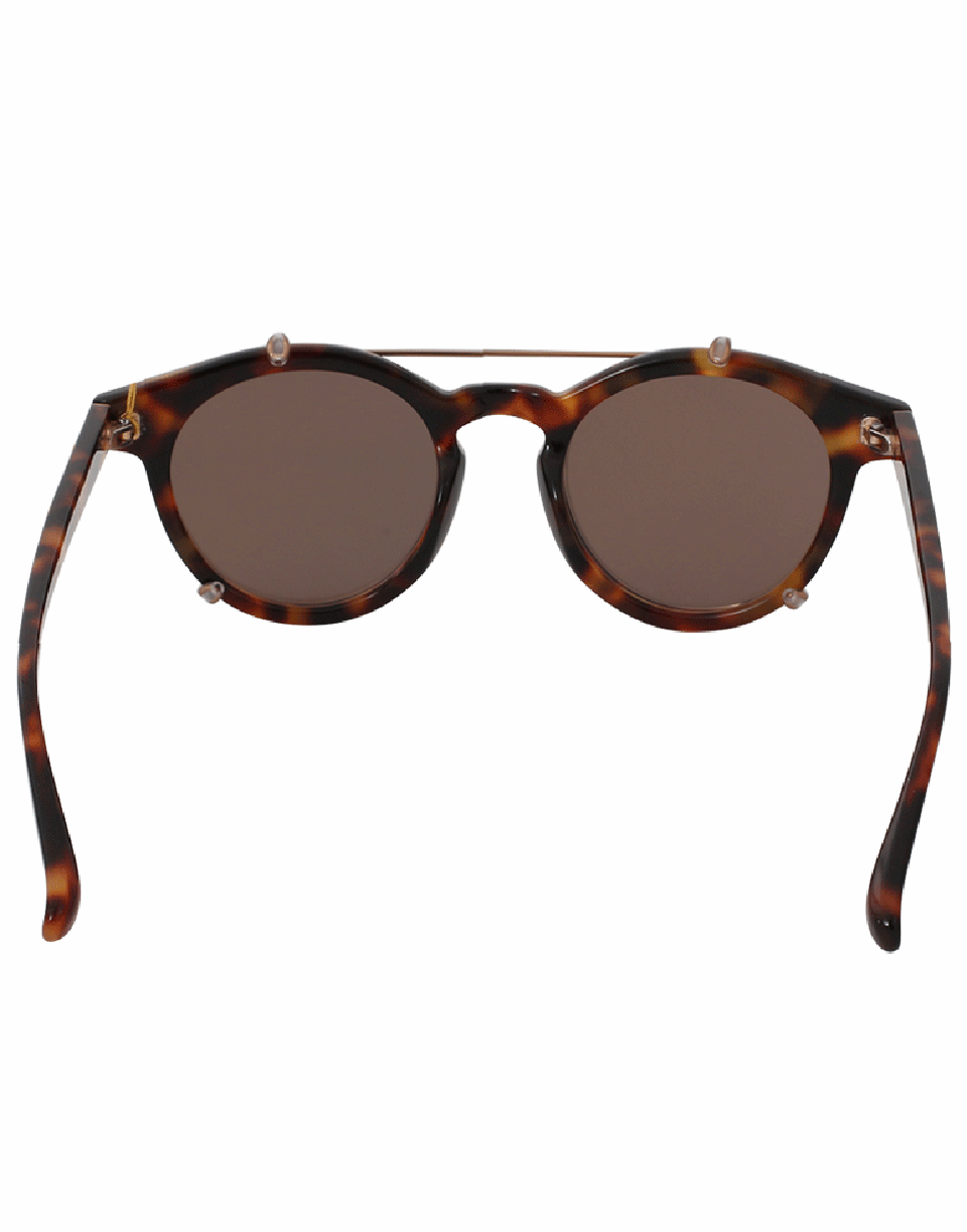 LINDA FARROW-Brow Bar Rounded Sunglasses-TSHELL