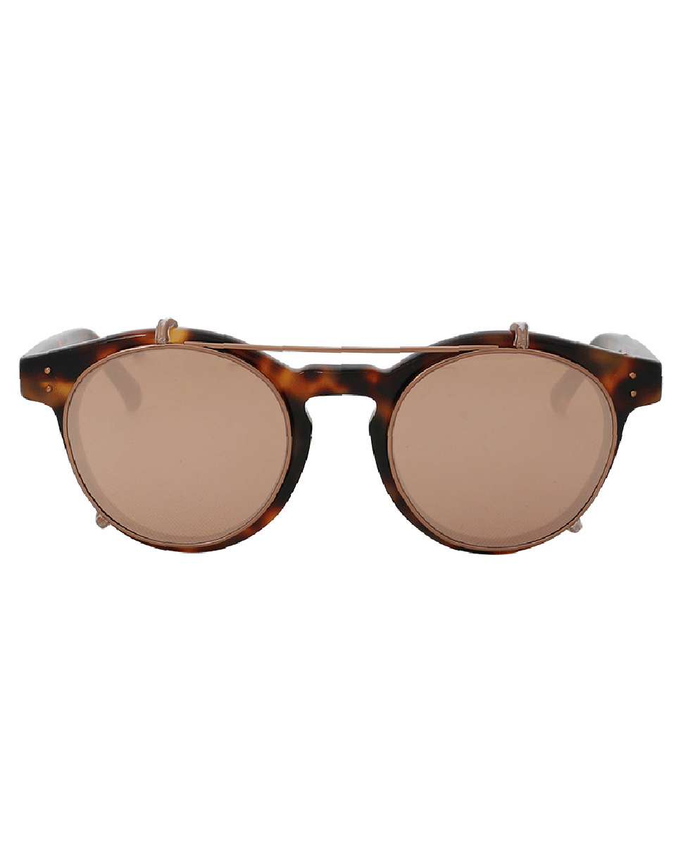 LINDA FARROW-Brow Bar Rounded Sunglasses-TSHELL