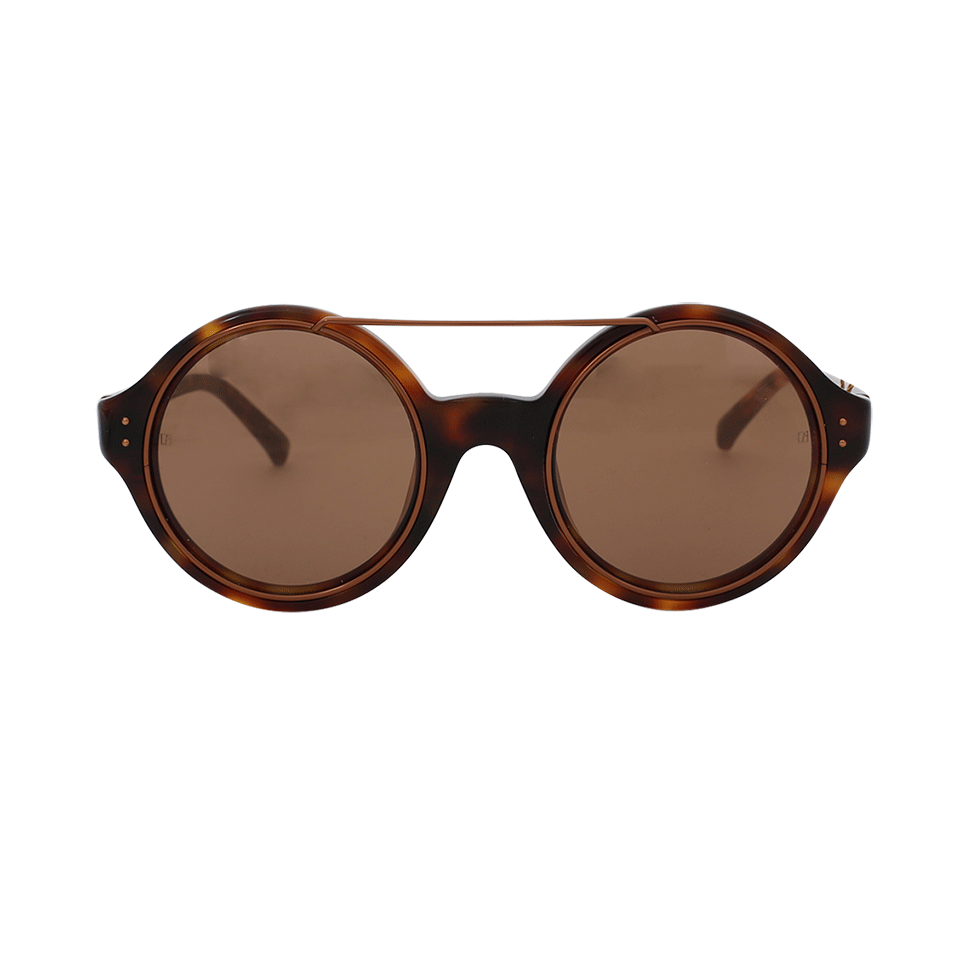 LINDA FARROW-Circle Browbar Sunglasses-TSHELL