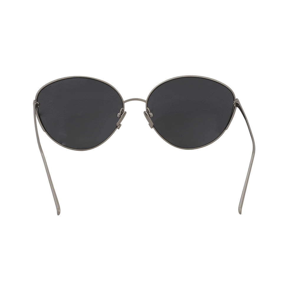 LINDA FARROW-Metal Cat-Eye Sunglasses-WHITE