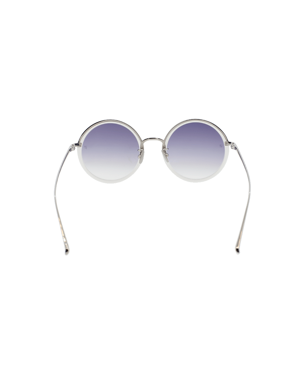 LINDA FARROW-Round Lenses Sunglasses-WHITE