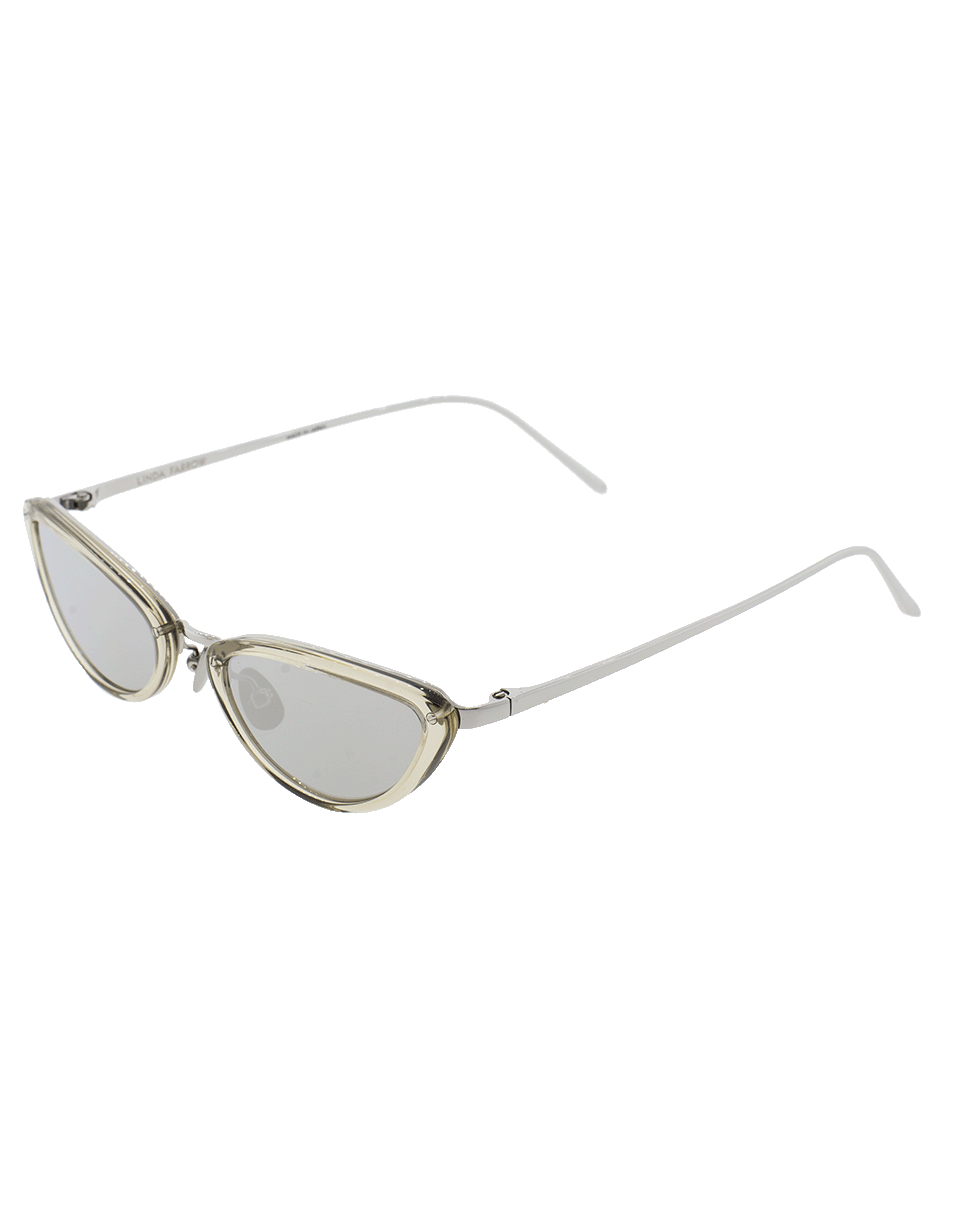 LINDA FARROW-Cat Eye Truffle Sunglasses-WHT GLD