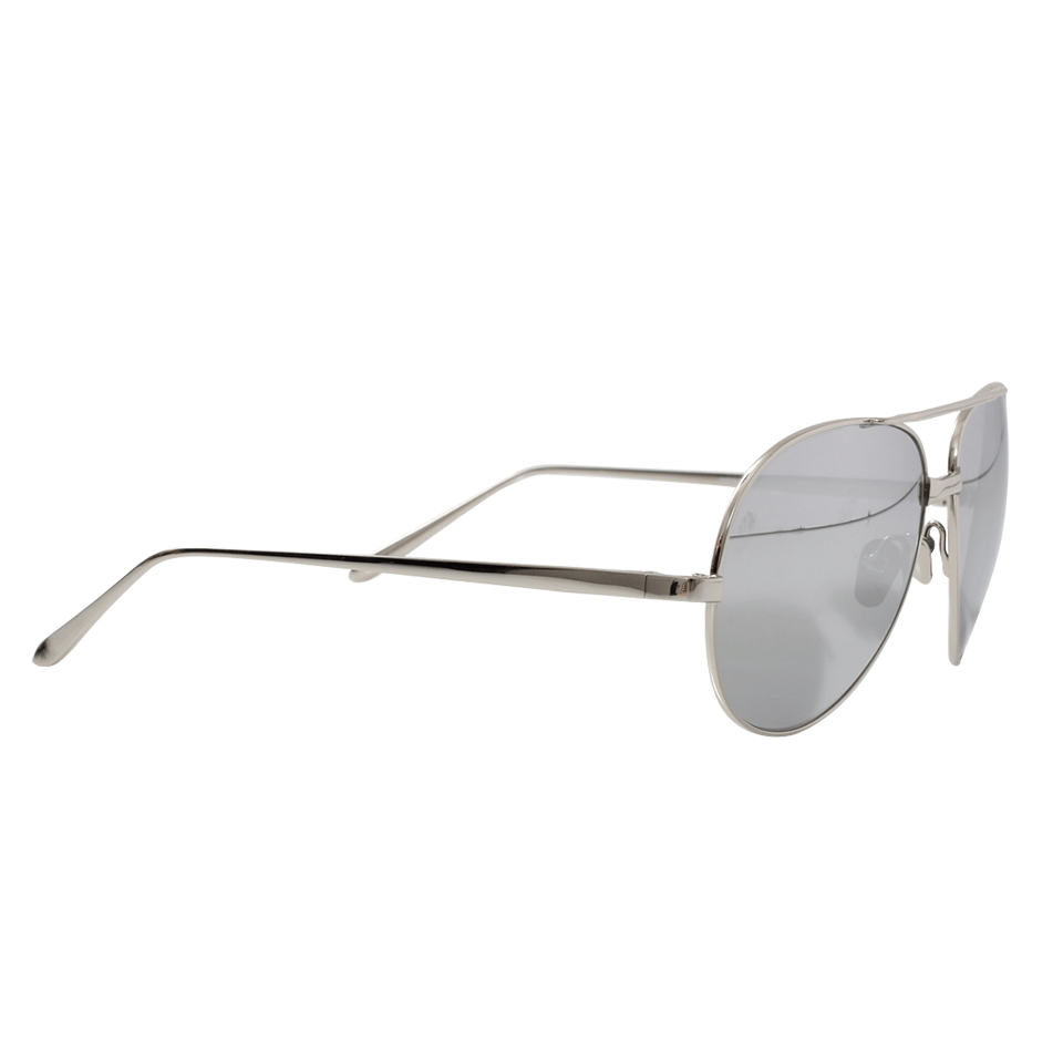 LINDA FARROW-White Gold Aviators-WHT GLD