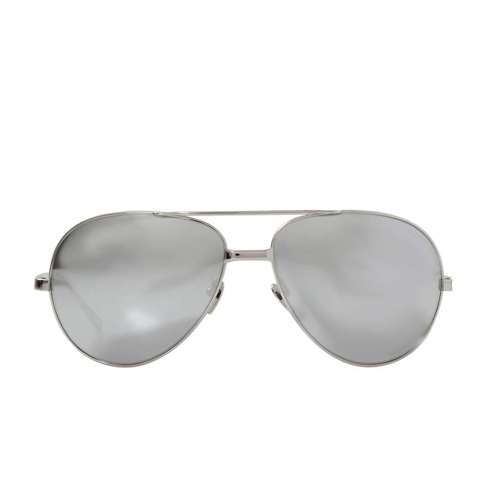 LINDA FARROW-White Gold Aviators-WHT GLD