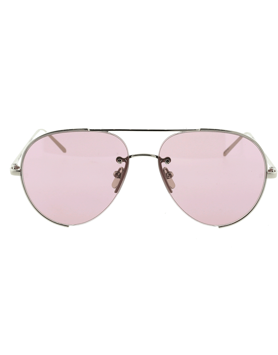 LINDA FARROW-Purple Metal Sunglasses-WHT GOLD