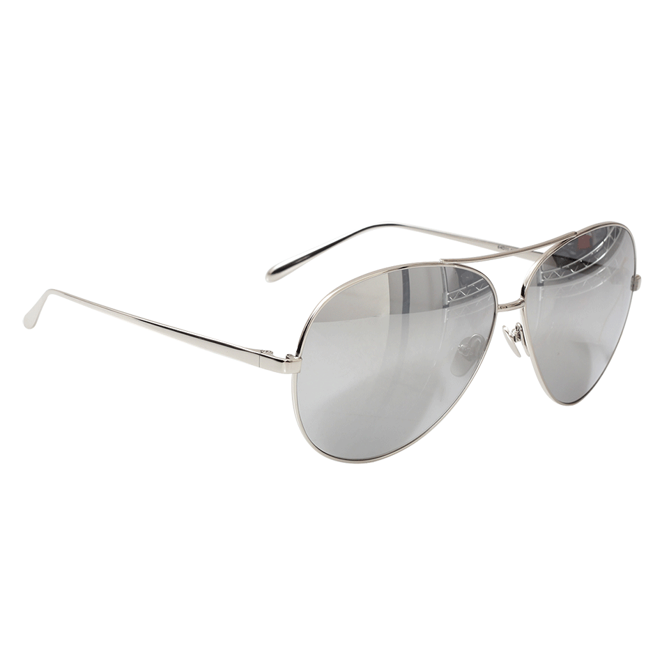 LINDA FARROW-White Gold Aviators-WHT GOLD