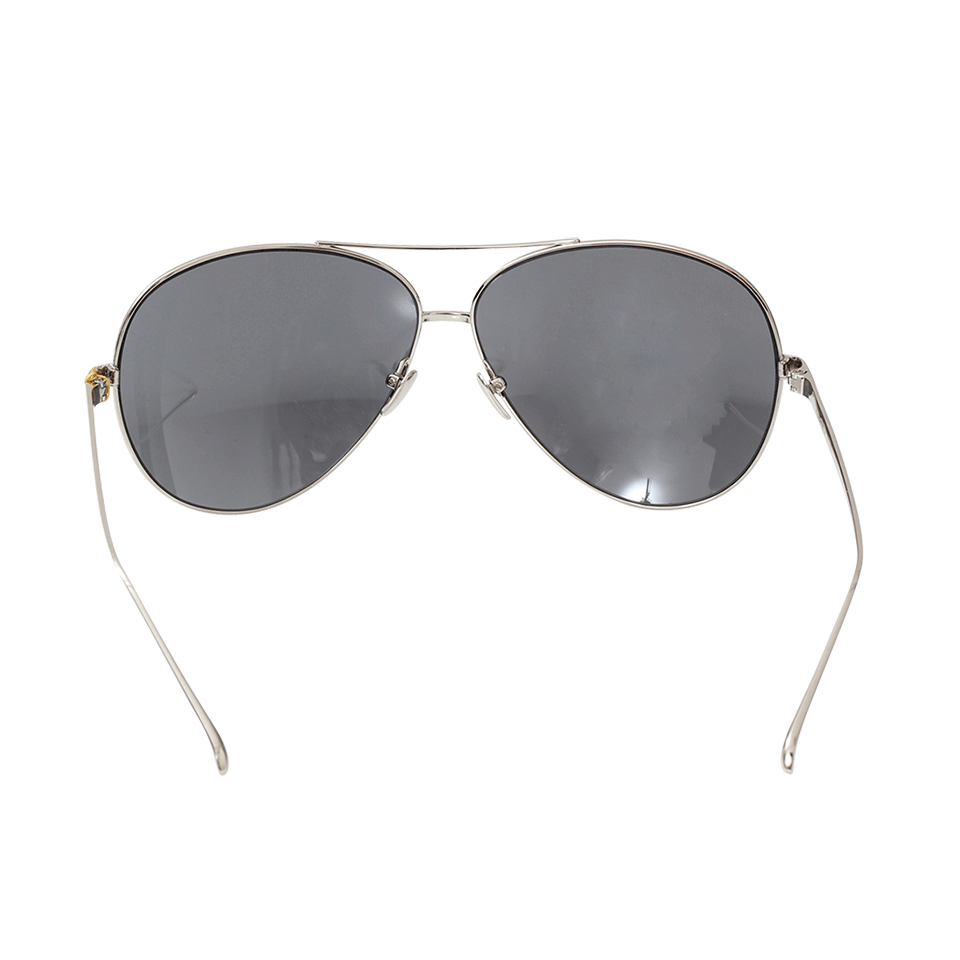 LINDA FARROW-White Gold Aviators-WHT GOLD