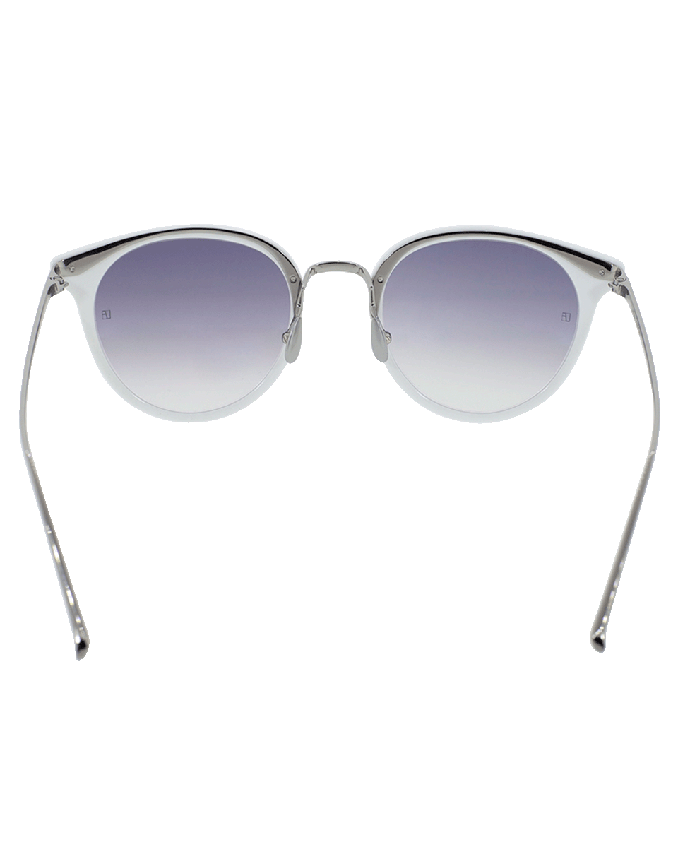 LINDA FARROW-Oval Sunglasses-WHT/GREY