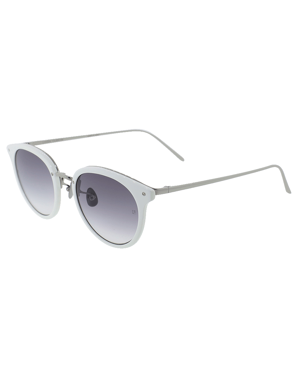 LINDA FARROW-Oval Sunglasses-WHT/GREY