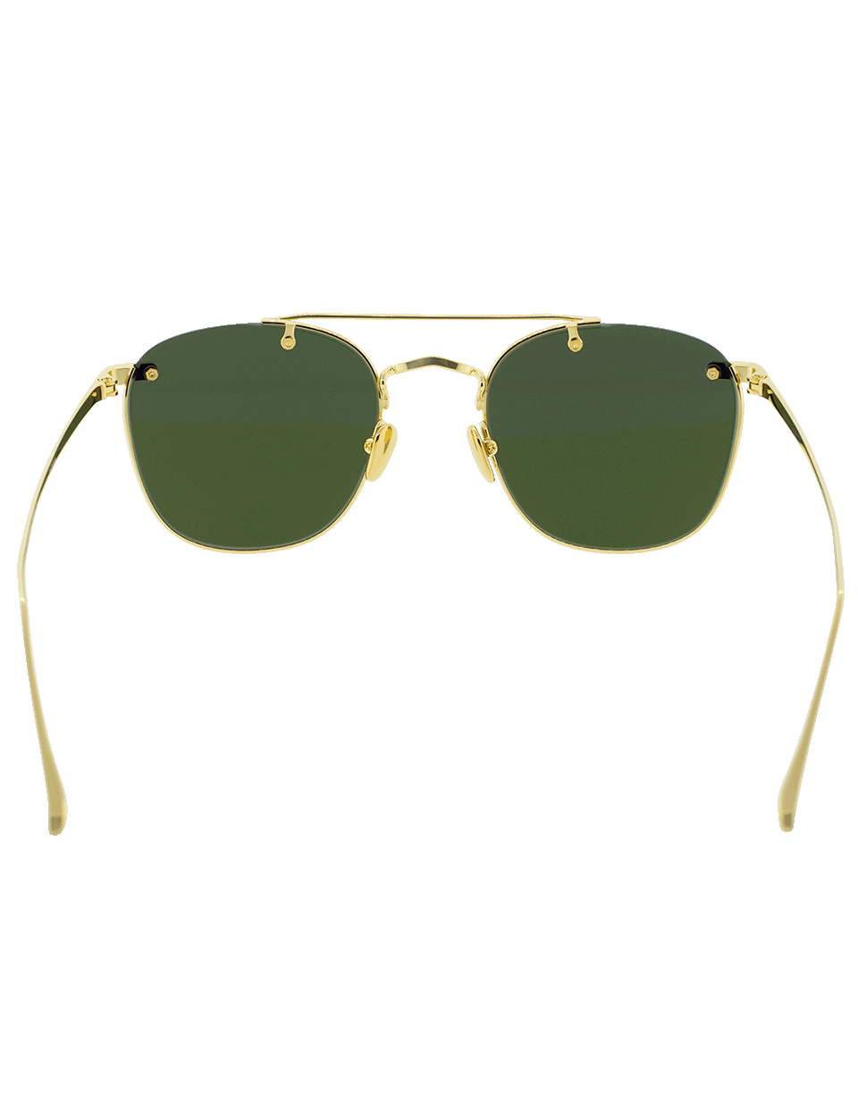 LINDA FARROW-Brow Bar Round Sunglasses-YLLWGLD